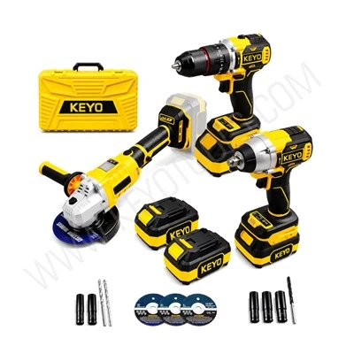 Combo Kit ηλεκτρικών εργαλείων χωρίς ψήκτρες 3 σε 1